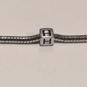 Silver H Spacer Charm for Pandora Style‎ Bracelet